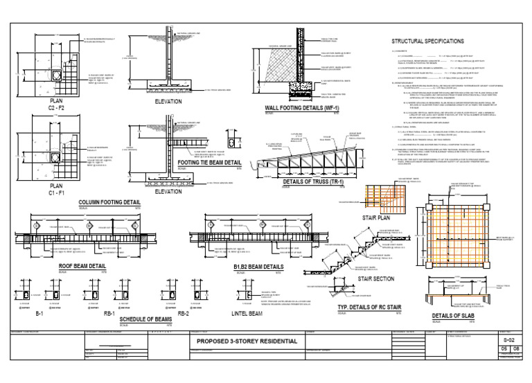 Structural Plan for 3-Storey Building | PDF | Mechanical Engineering ...