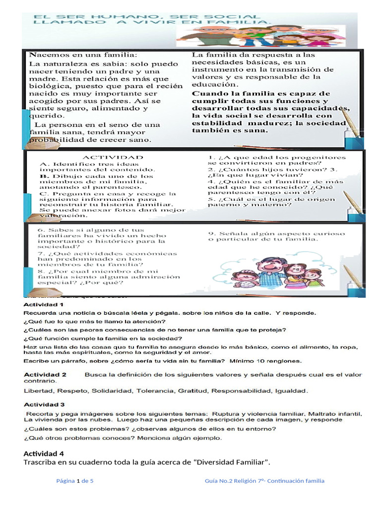Tipos y Valores de la Familia Actual | PDF | Familia | Amor