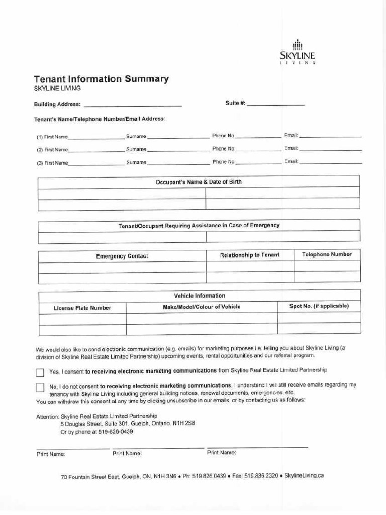 Tenant Summary | PDF