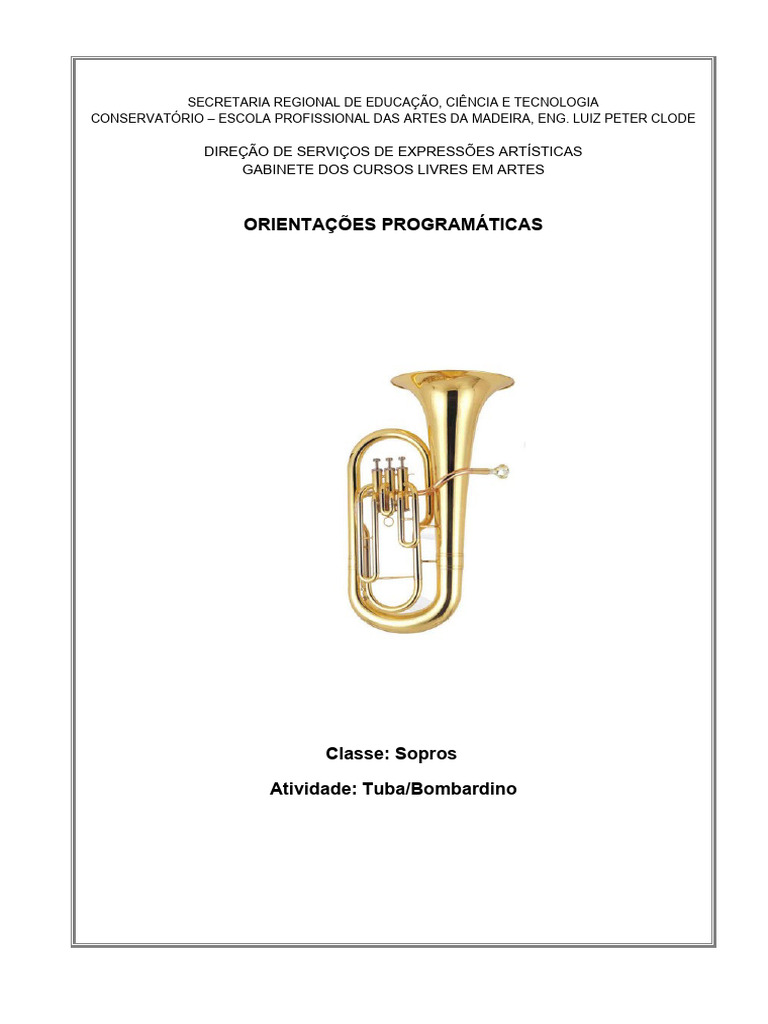 Orientações para Tuba e Bombardino | PDF | Orquestras | Escala (música)