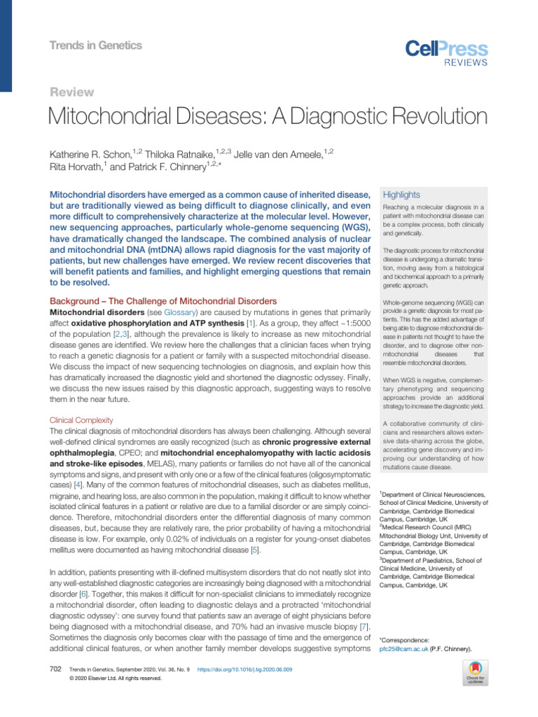 Mitochondrial Disease Diagnosis Revolution | PDF | Mitochondrial Dna ...