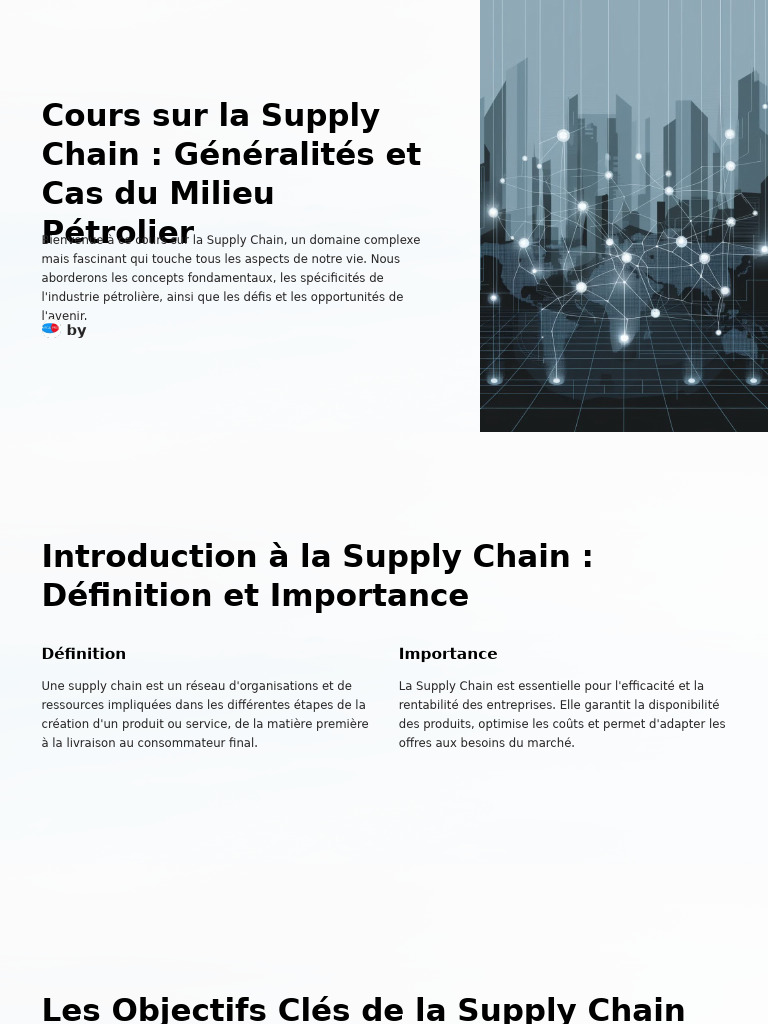 Supply Chain Pétrolière : Concepts Clés | PDF | Pétrole | Gestion de la ...
