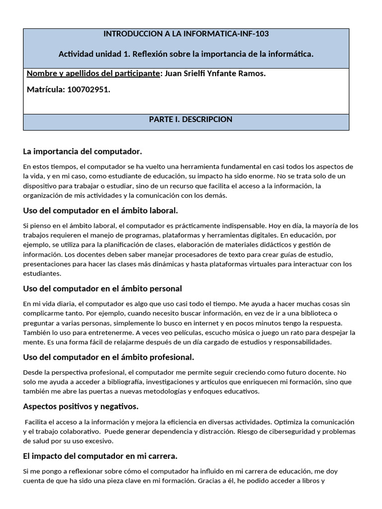 Importancia del Computador en Educación | PDF | Información | Enseñando