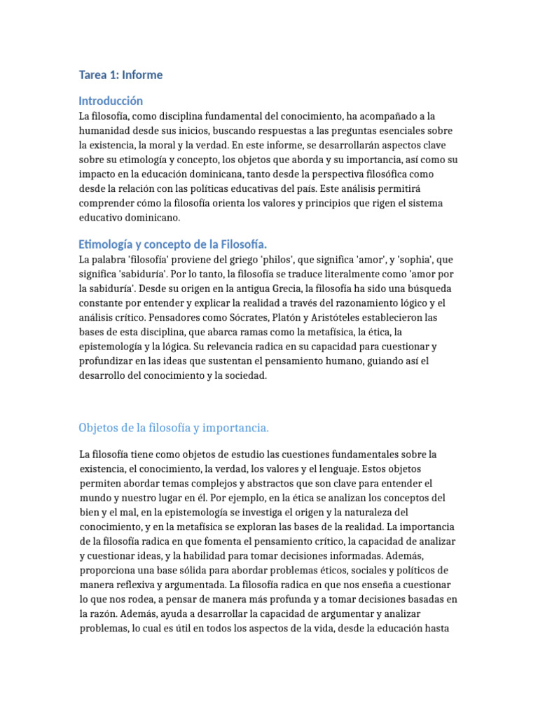 Filosofía y Educación en RD: Impacto y Retos | PDF | Conocimiento | Verdad