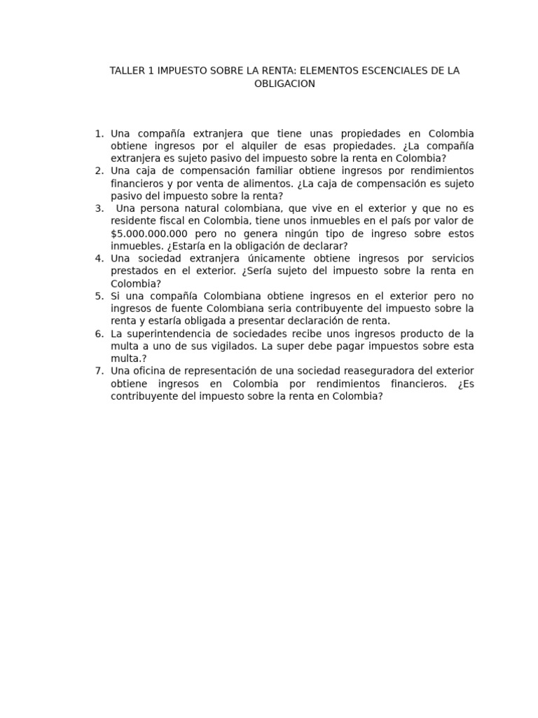 Impuesto sobre la Renta en Colombia: Claves | PDF