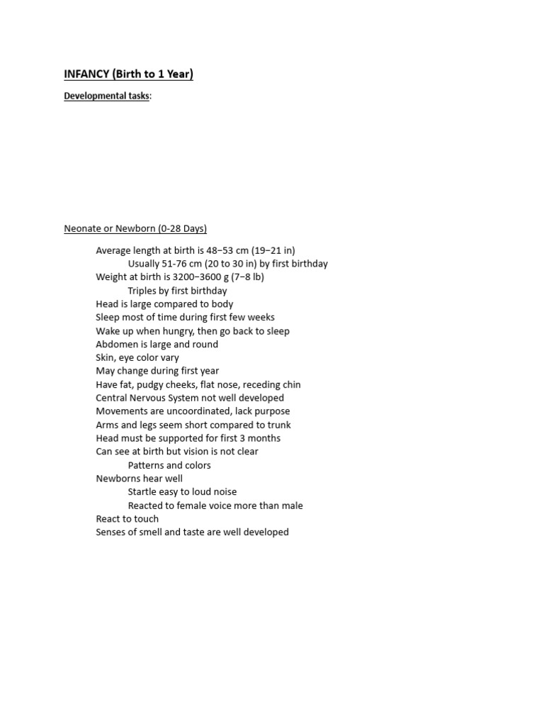 Infant Developmental Milestones Chart | PDF | Infants | Toddler