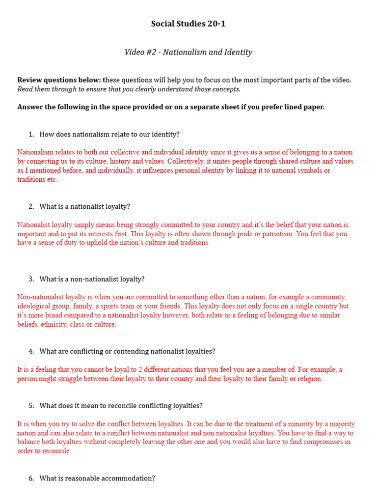 Nationalist vs Non-Nationalist Loyalties | PDF | Nationalism | Loyalty