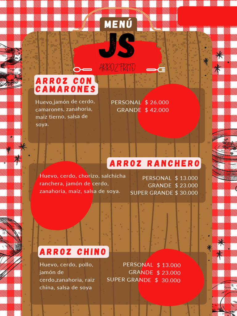 Menú de Arroz con Camarones y Más | PDF