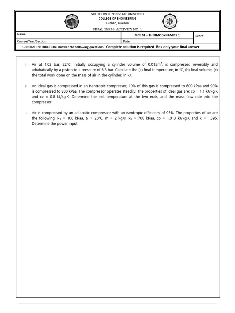MCE01 Activity No. 1 Final Therm 2024 | PDF