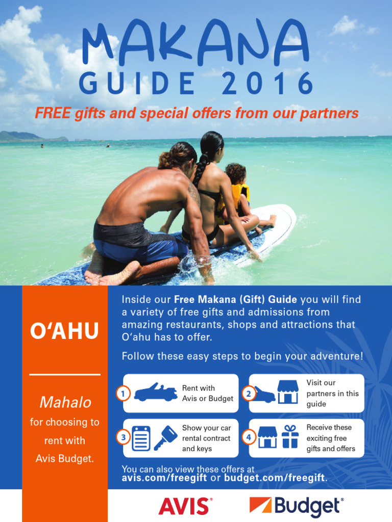O‘ahu Free Gifts Guide for Avis Rentals | PDF | Hawaii | Oahu