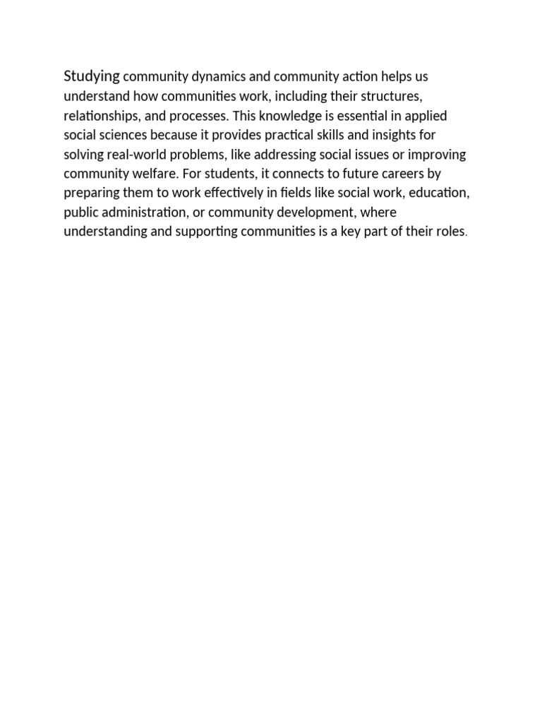 Community Dynamics and Action Insights | PDF