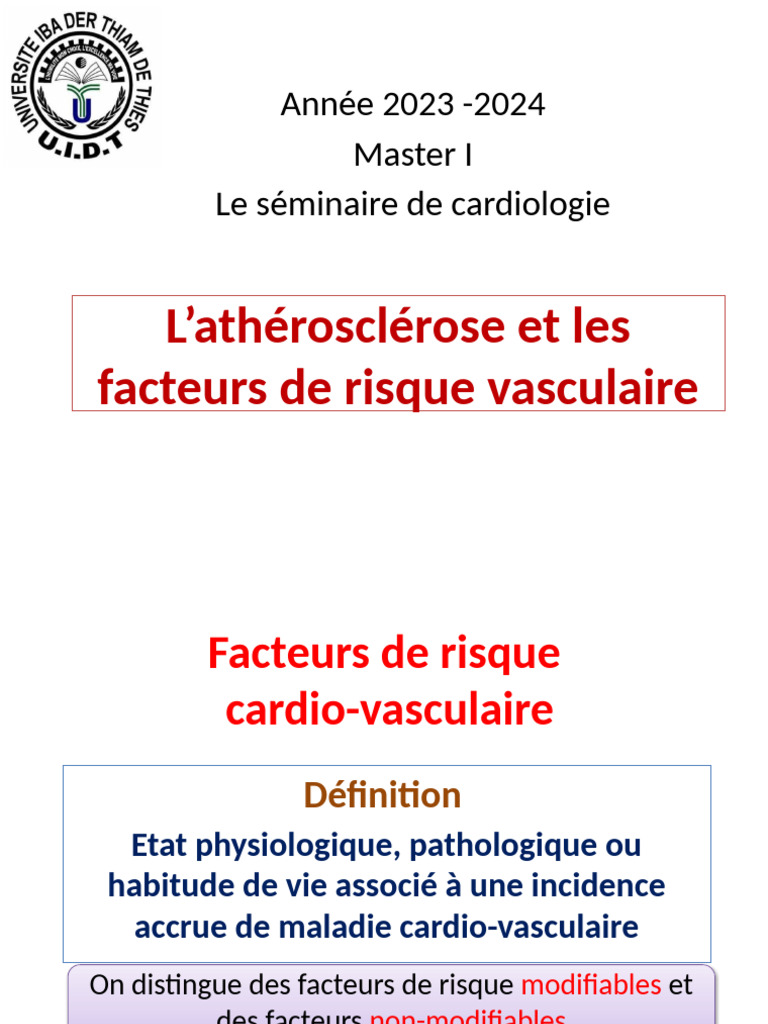 Athérosclérose et facteurs de risque cardiovasculaire | PDF ...