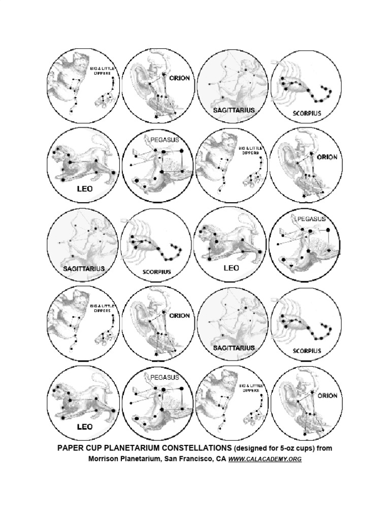 Paper Cup Planetarium Star Patterns | PDF