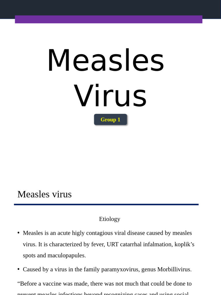 Measles Virus: History, Symptoms, and Vaccine | PDF | Measles | Virus