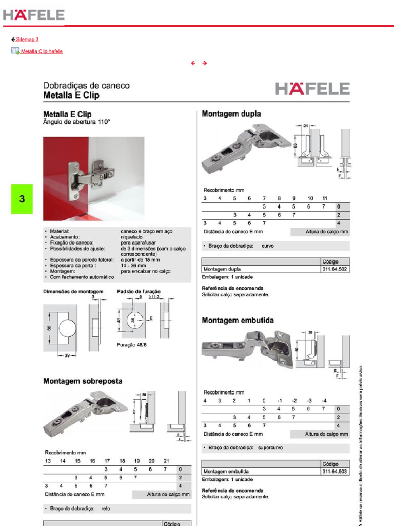 Metalla Clip Hafele | PDF
