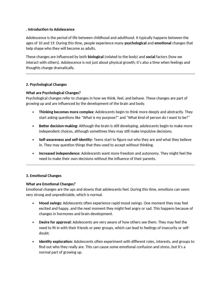 Introduction To Adolescence | PDF | Adolescence | Friendship