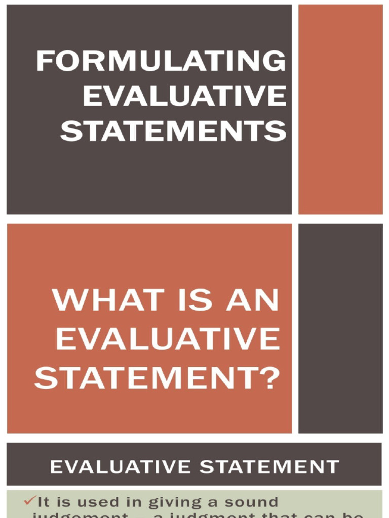 Evaluative Statement | PDF
