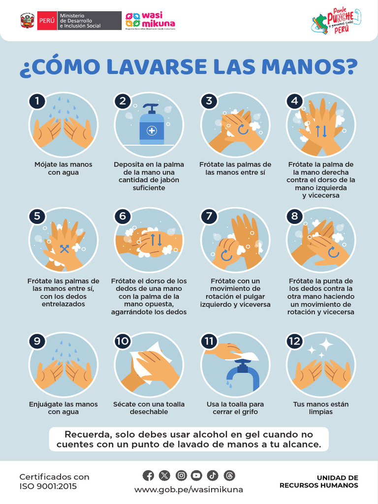 Pasos para un correcto lavado de manos | PDF
