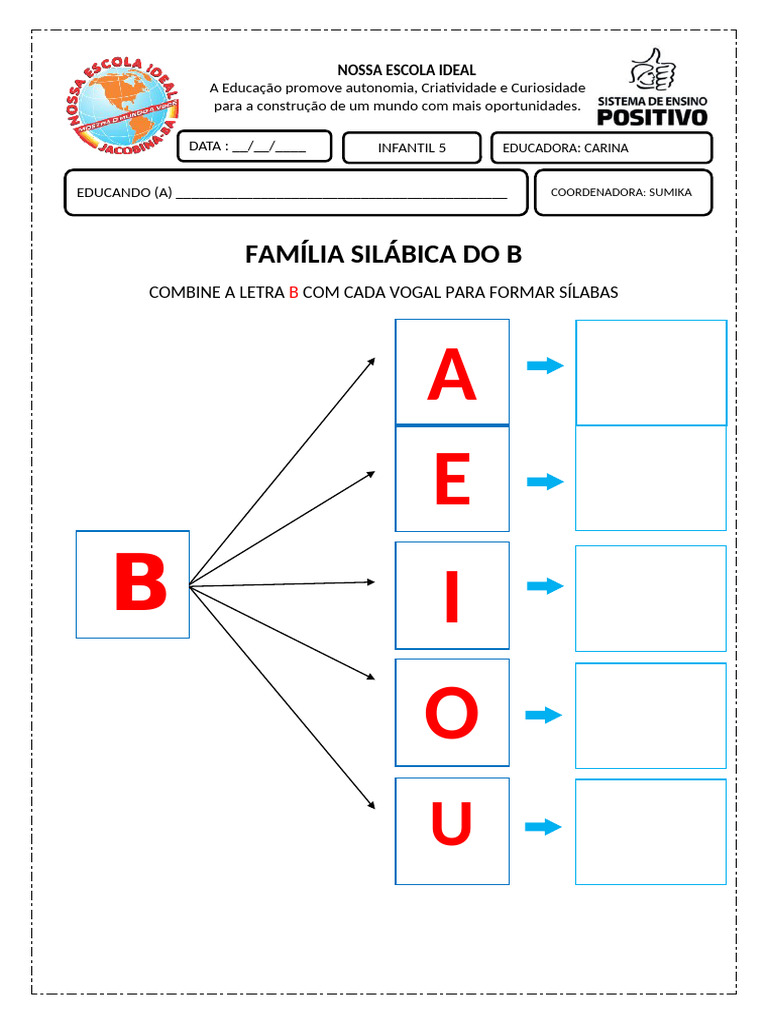 Atividades da Família Silábica B | PDF | Sílaba | Famílias linguísticas