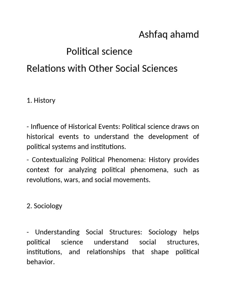 Political Science and Its Interdisciplinary Links | PDF | Power (Social ...