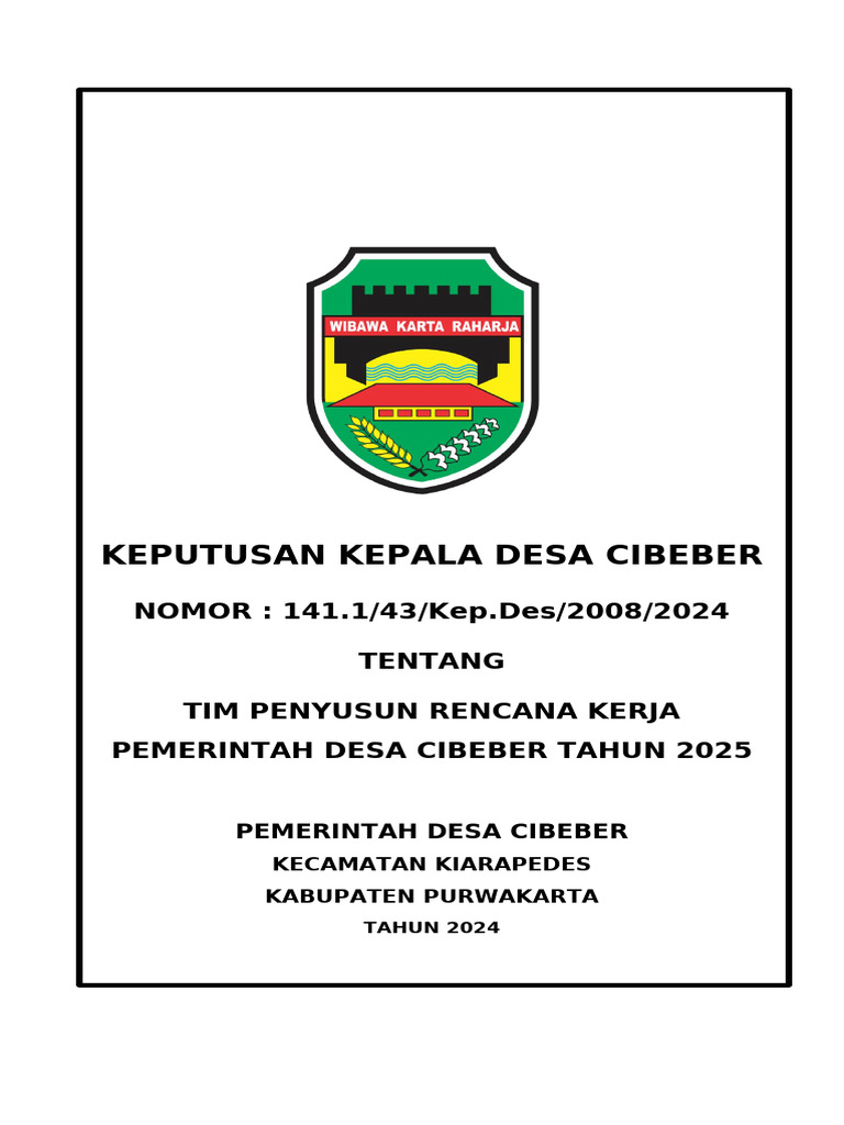 Tim Penyusun RKP Desa Cibeber 2025 | PDF