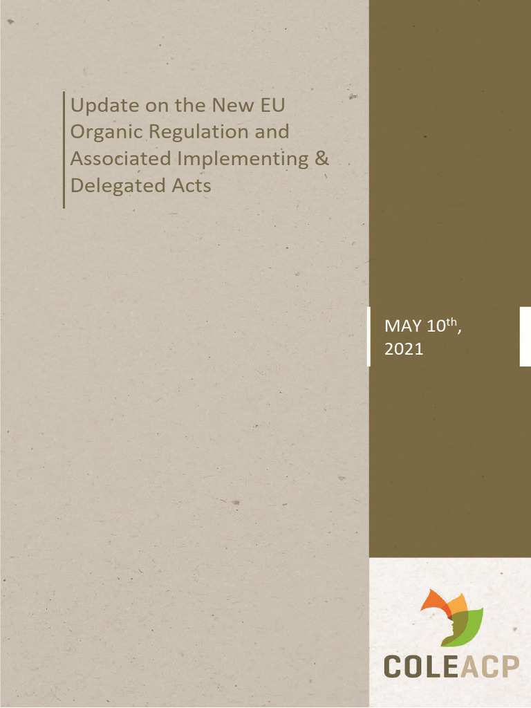 EU Organic Regulation Update 2021 | PDF | European Union | Regulatory ...