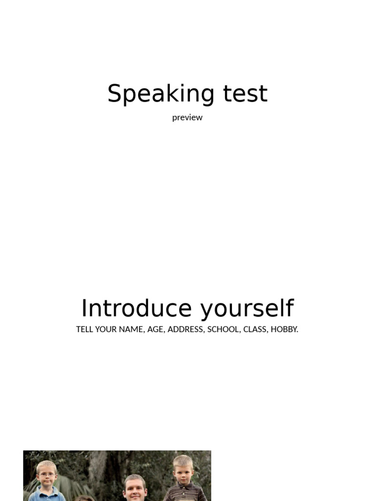 Speaking Test | PDF