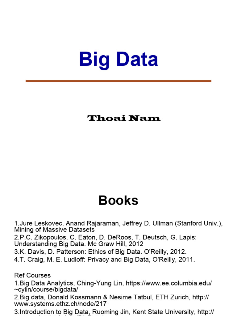 Big Data - Course Info | PDF