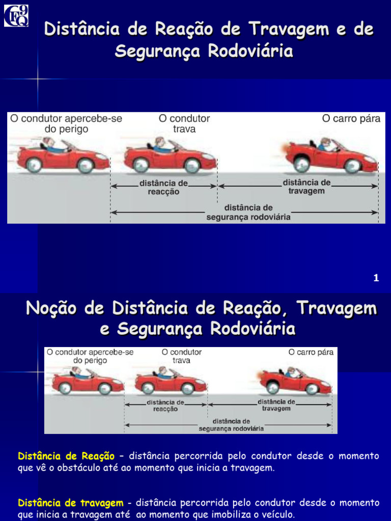 Distâncias de Reação e Travagem Veicular | PDF | Tempo