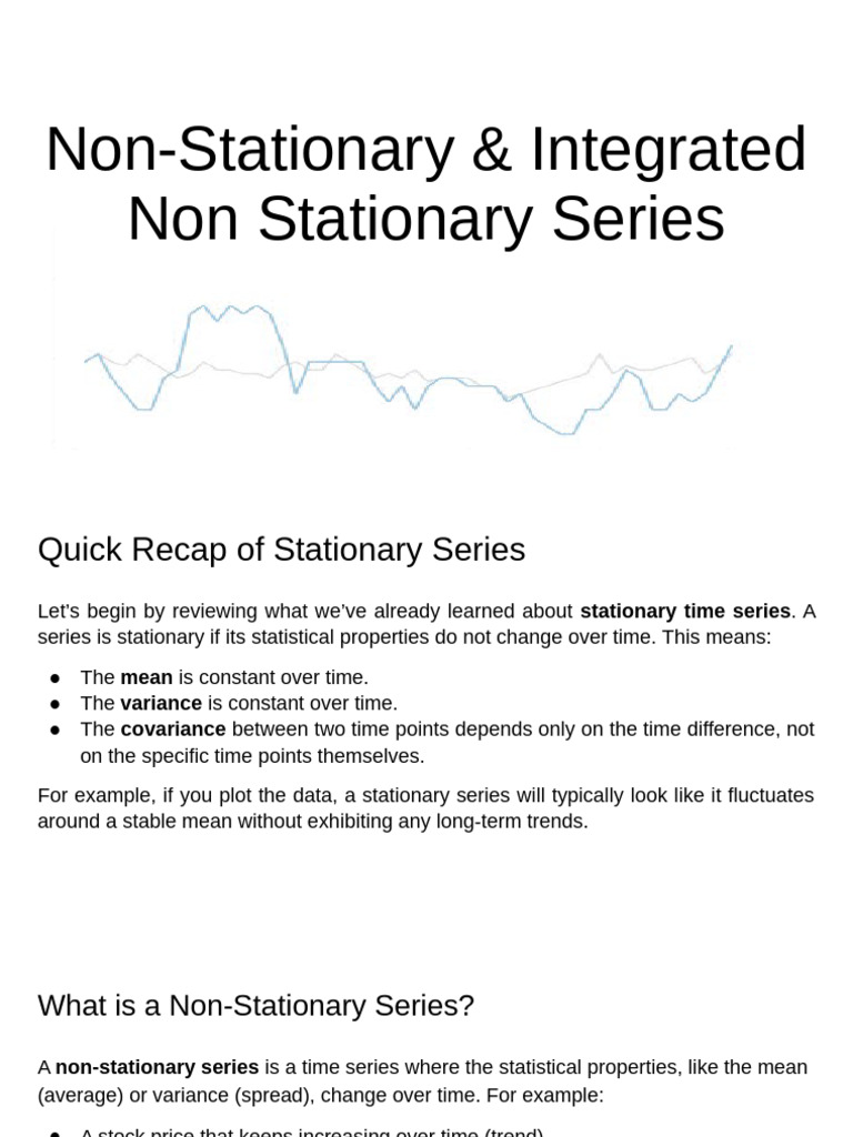 Understanding Non-Stationary Time Series | PDF | Stationary Process ...
