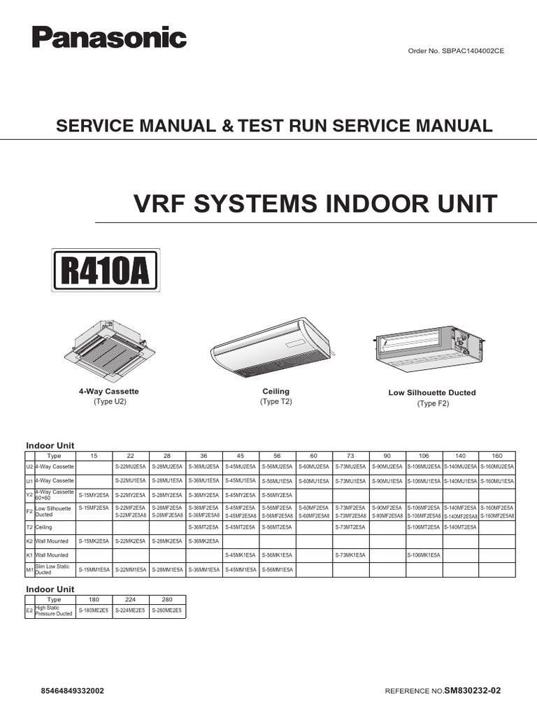 VRF Systems Indoor Unit: Service Manual & Test Run Service Manual | PDF ...