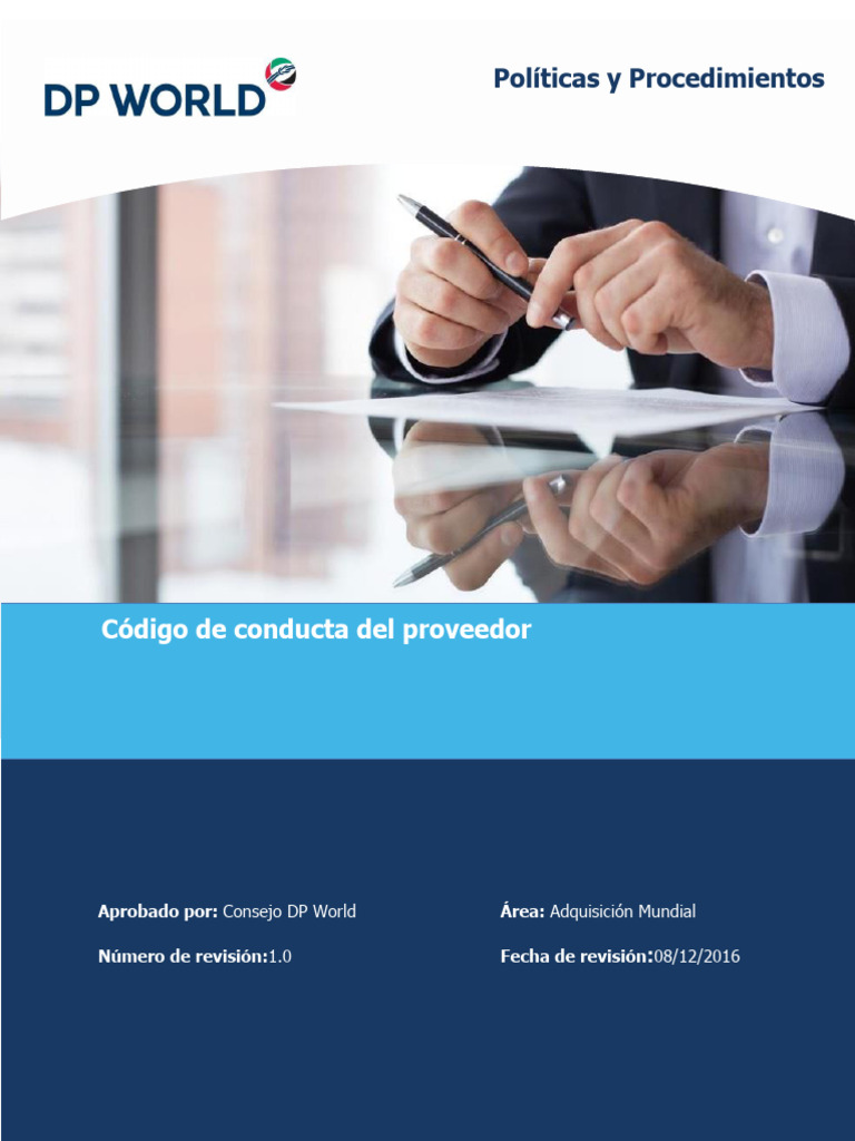 Codigo de Conducta Fin-cod Esp Dp_world_vendor Code of Conduct_1.0 ...