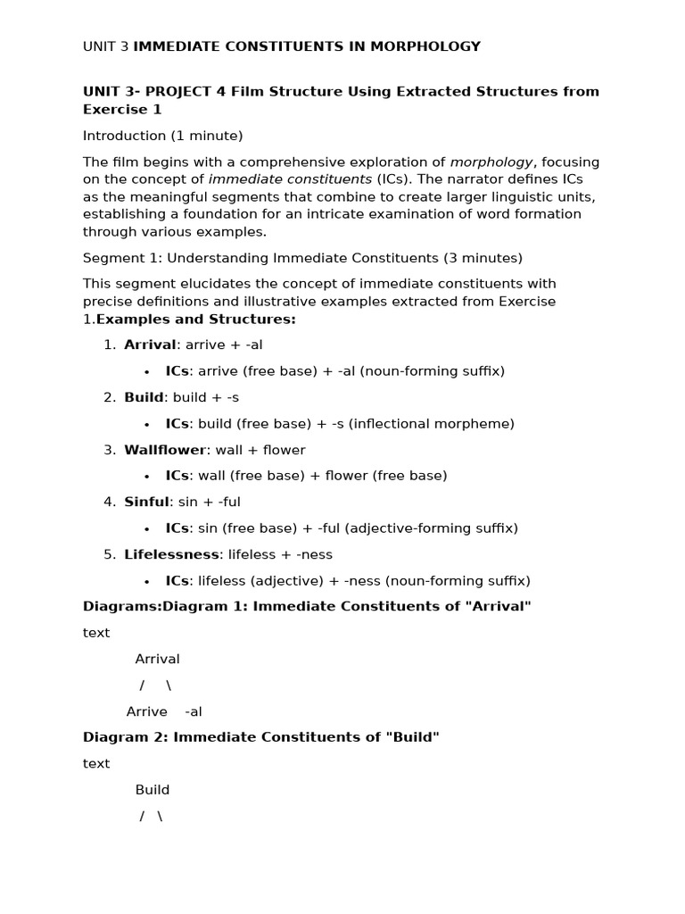 UNIT 3 - PROJECT 4 Film Structure Using Extracted Structures From ...