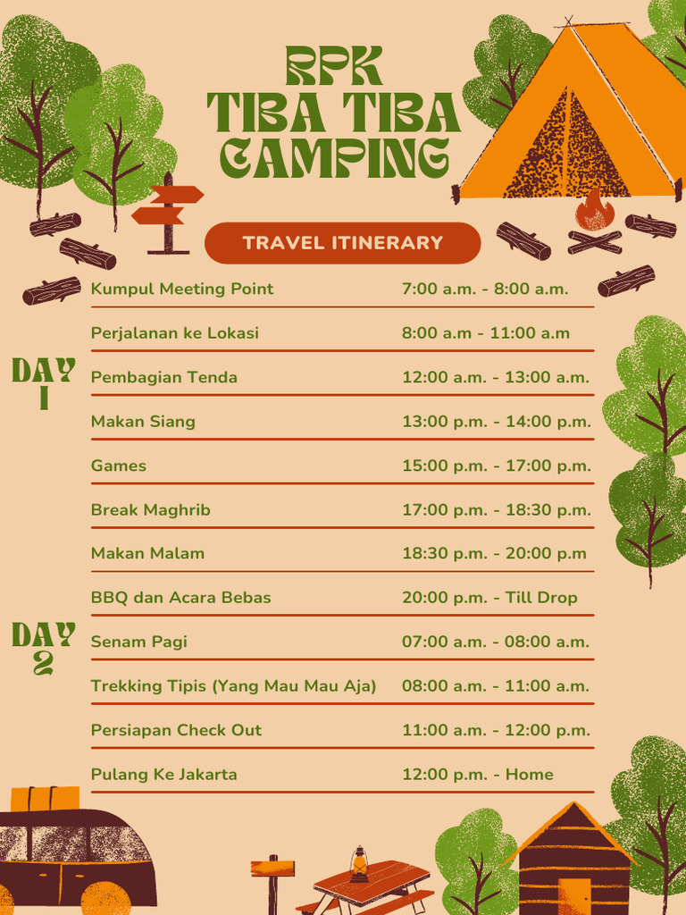 Itinerary Camping RPK | PDF