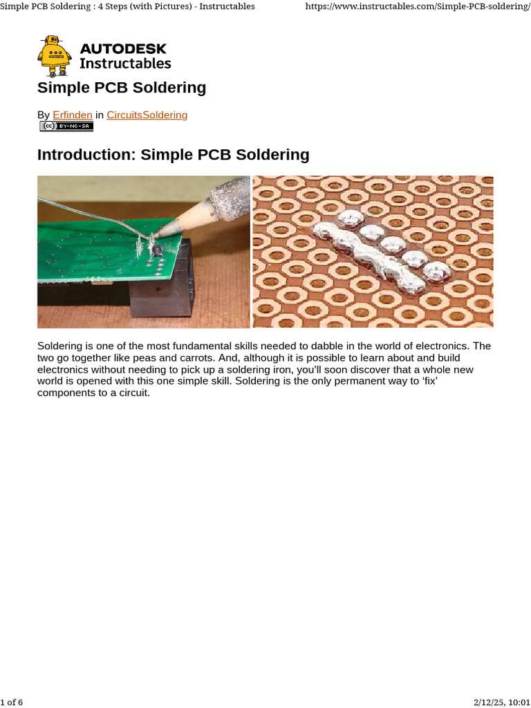 Simple PCB Soldering Guide | PDF | Soldering | Printed Circuit Board