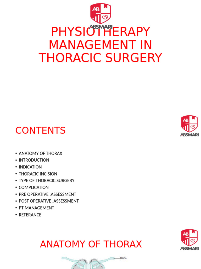 PT Management of Thoracic Surgery | PDF | Cardiac Surgery | Heart