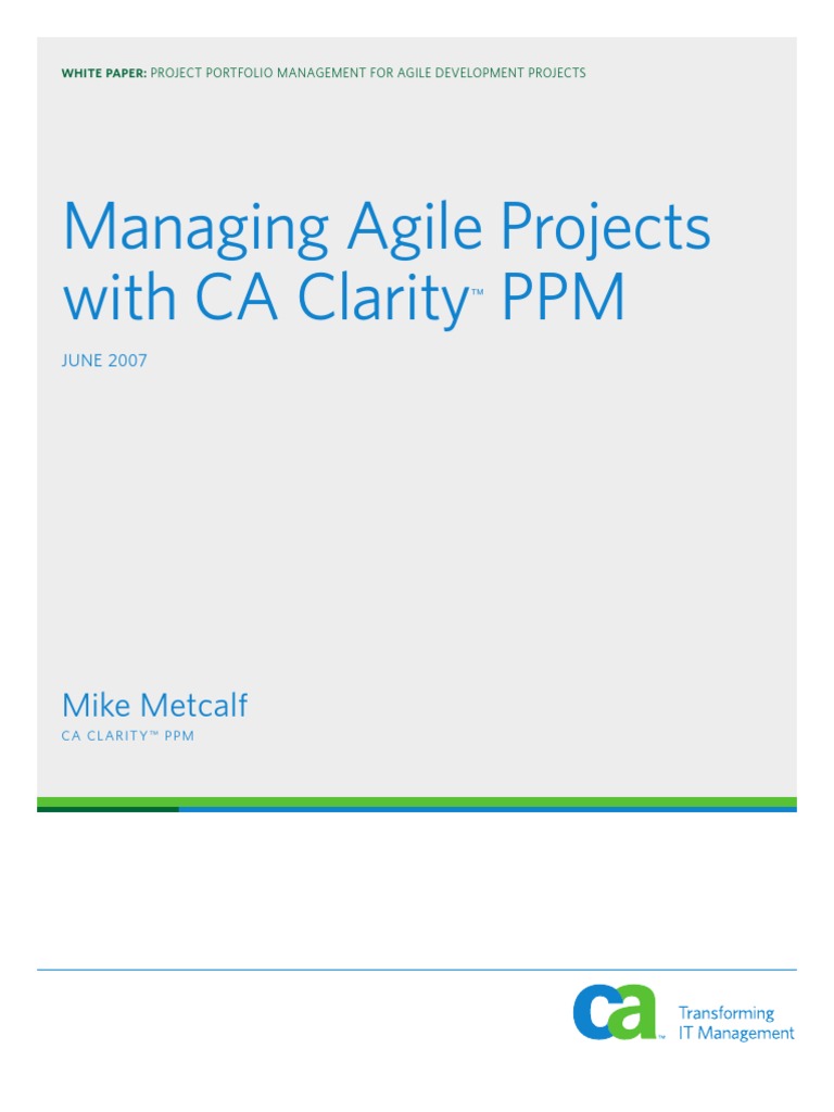 CA Clarity Ppm for Agile Development Projects | Agile Software ...