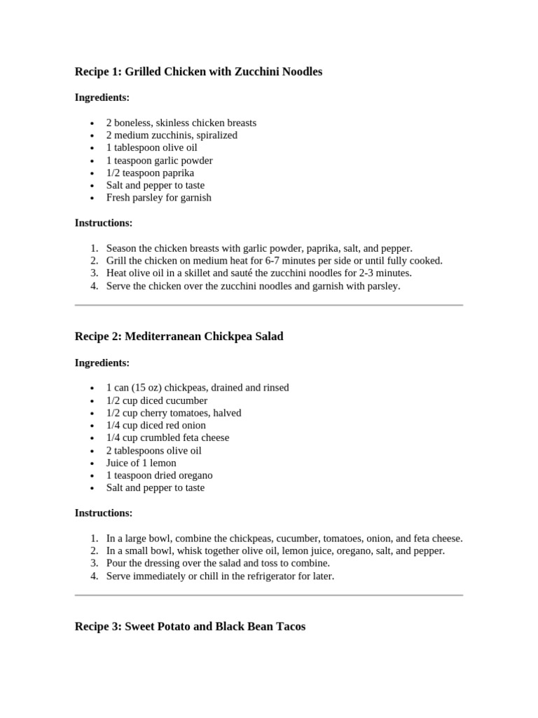 Healthy Recipes for Quick Meals | PDF | Tofu | Zucchini