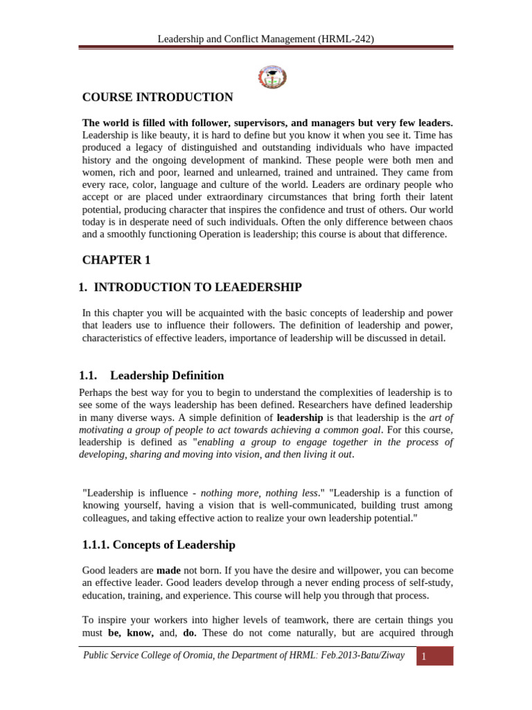 Leadership Essentials for HR Students | PDF | Leadership | Charisma