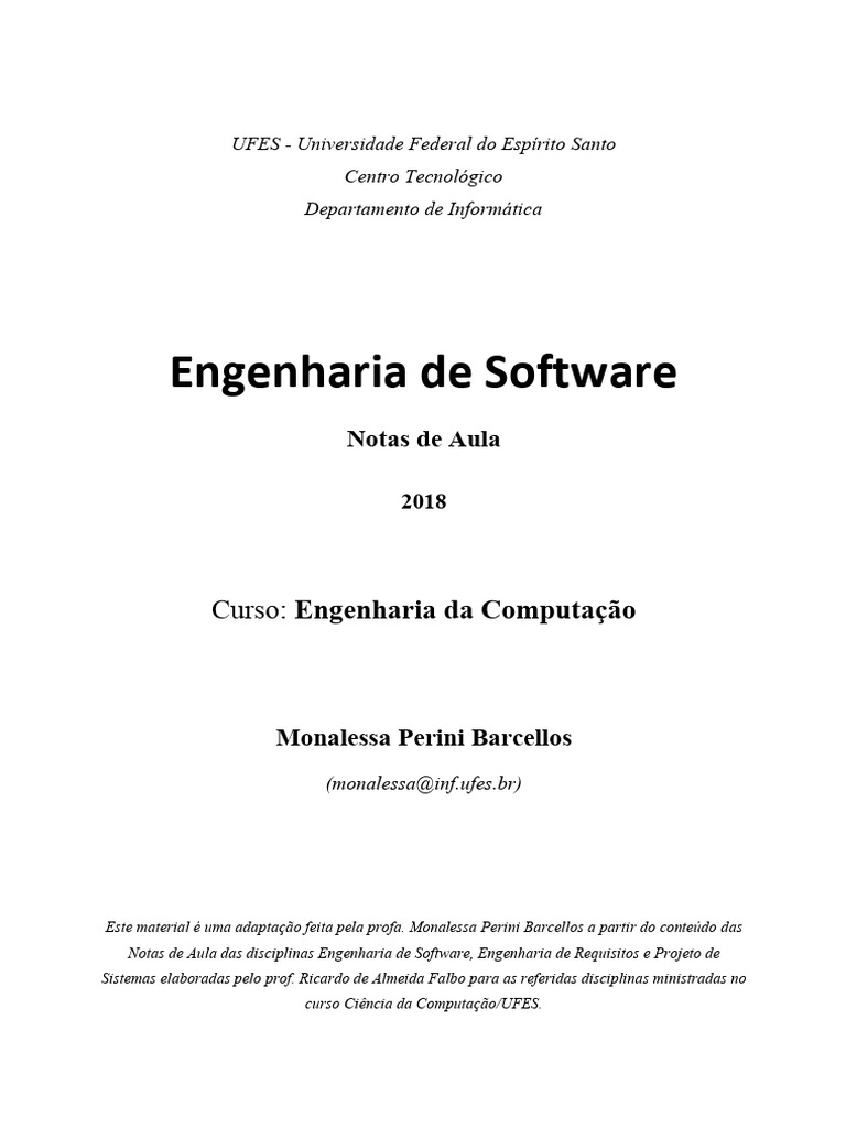 Notas de Aula em Engenharia de Software | PDF | Testes de software ...