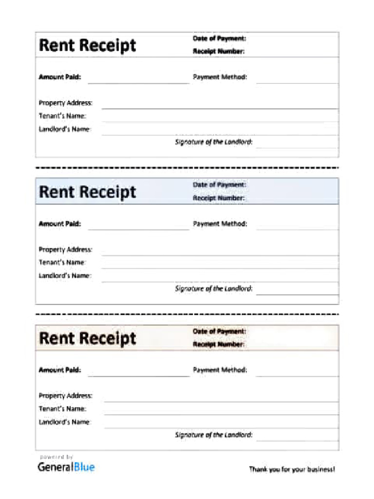 Monthly Rent Receipt Template | PDF