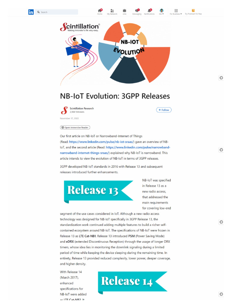 Screencapture Linkedin Pulse NB Iot Evolution 3gpp Releases Sraas 2024 ...