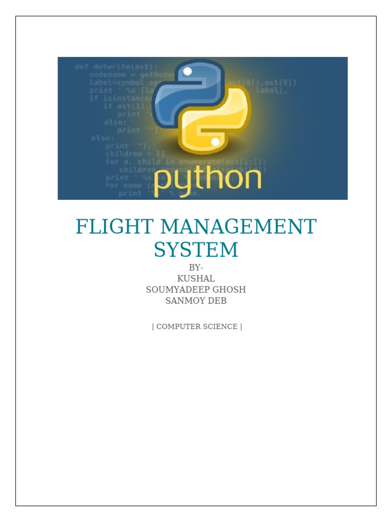 Flight Management System Project Overview | PDF | Databases | My Sql