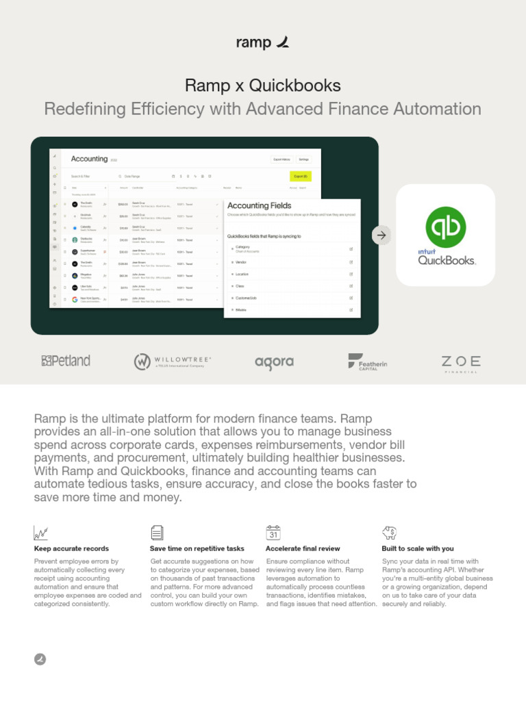 Ramp Integration with QuickBooks Overview | PDF | Quick Books | Expense