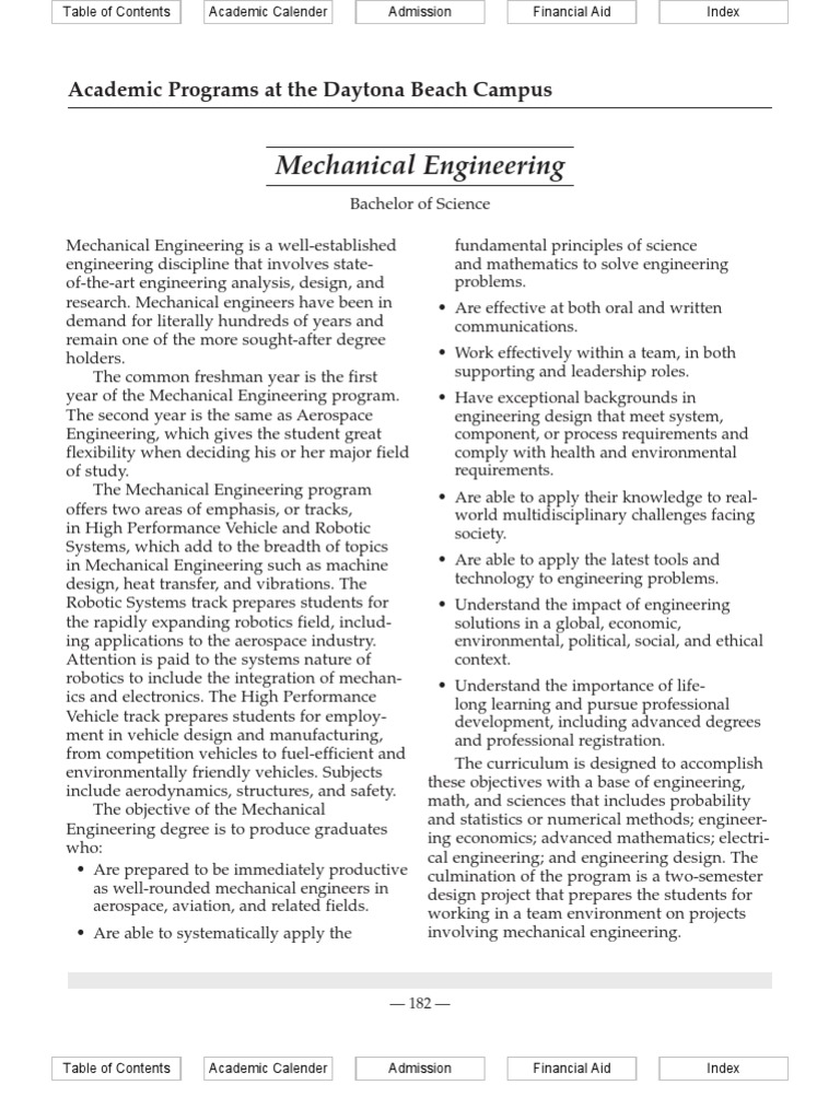 Mechanical Engineering BS Program | PDF | Master Of Science ...