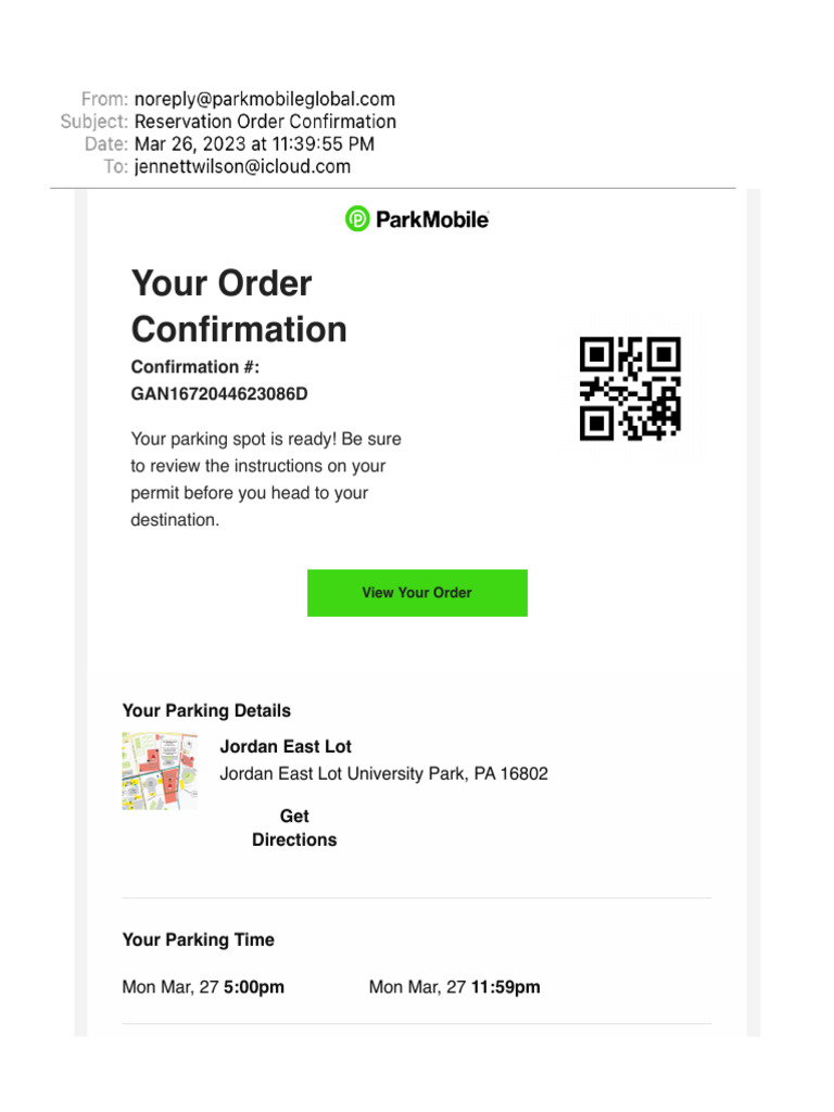 Reservation Order Confirmation | PDF