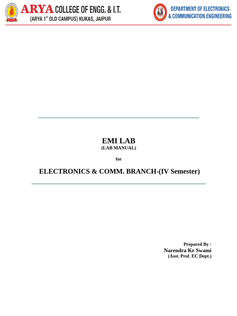 Emi Lab Manual (1) | PDF | Engineering | Mathematics