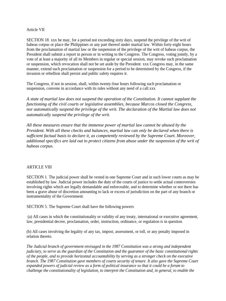 marcosian-1.1 | PDF | Habeas Corpus | Martial Law
