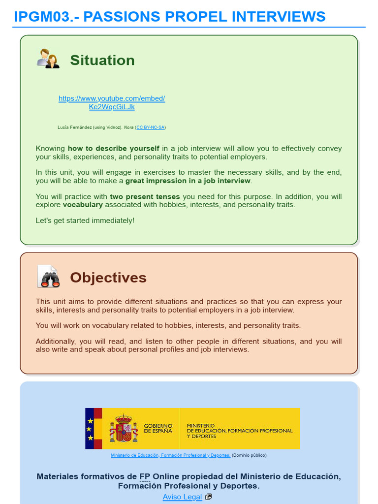Mastering Job Interviews: Skills & Hobbies | PDF | Grammatical Tense ...