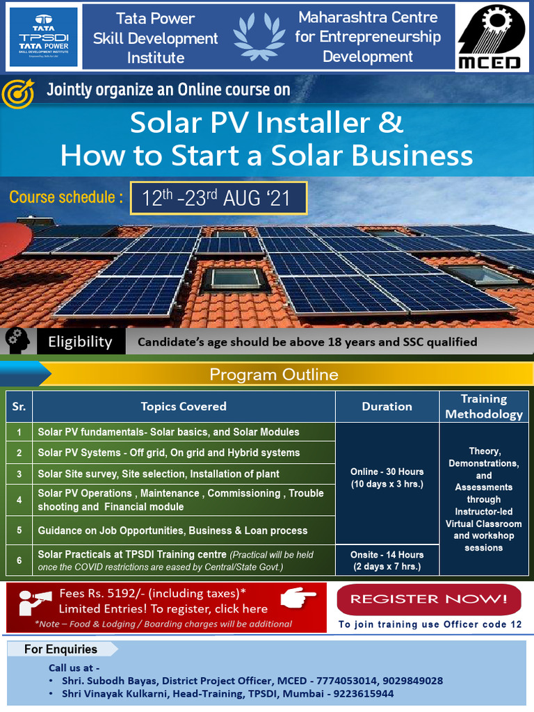 Solar Business Training in Ahmedabad | PDF | Renewable Resources ...